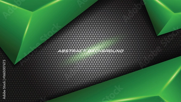 Obraz Abstract Futuristic Green Neon Background for Digital Innovation, Environmentally Friendly Technology, or Sport Themes