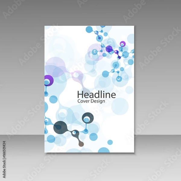 Fototapeta Abstract molecules brochure design. Vector cover template