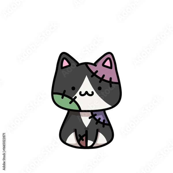 Obraz [Halloween Edition] Zombie - Tuxedo cat