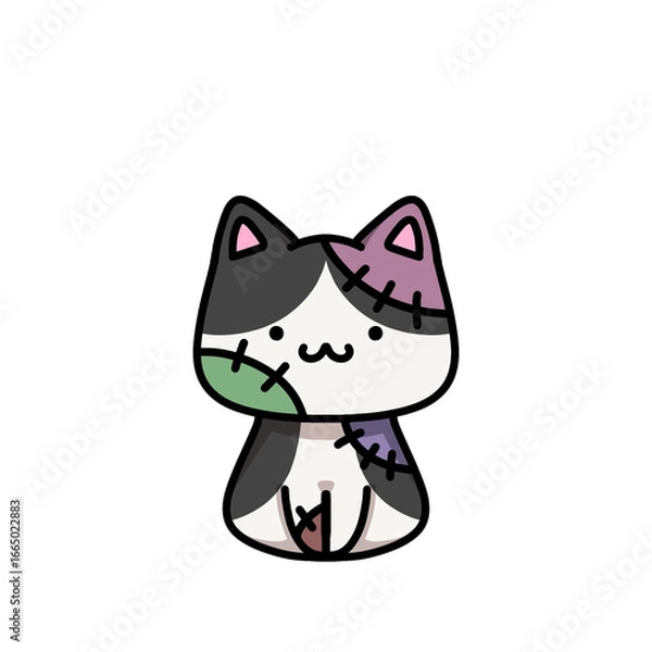 Obraz [Halloween Edition] Zombie - Tuxedo cat