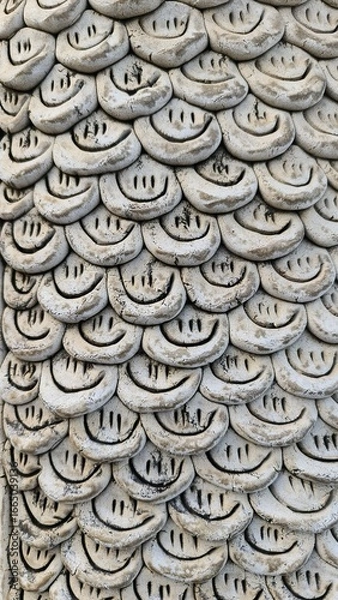 Obraz This is a picture of stucco scales belonging to a mythical creature from Asian belief, known as a Himmapan animal.