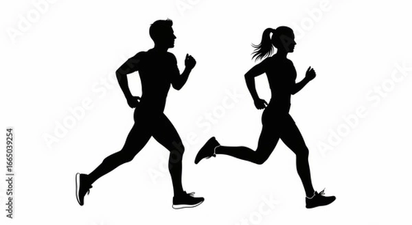 Fototapeta Dynamic running vector design that reflects fitness, health, and progress