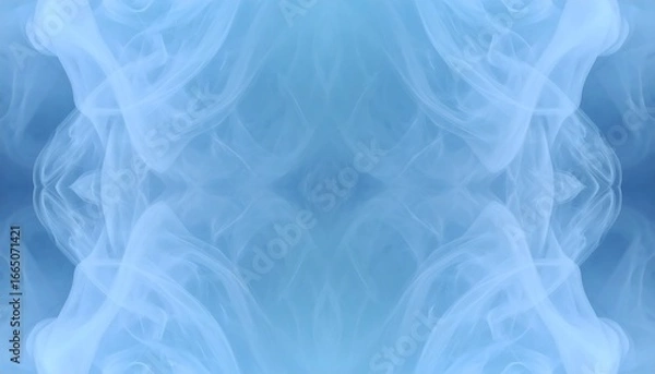 Fototapeta A mesmerizing display of light blue flowing abstract shapes, creating a visually captivating symmetrical pattern.