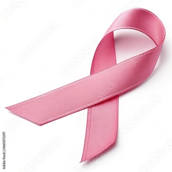 Obraz pink ribbon on white background