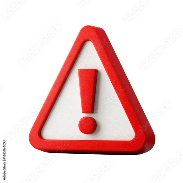 Fototapeta Red triangular warning sign with exclamation point (3)