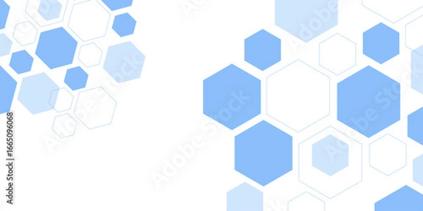 Obraz Abstract blue hexagon shape for frame illustration design