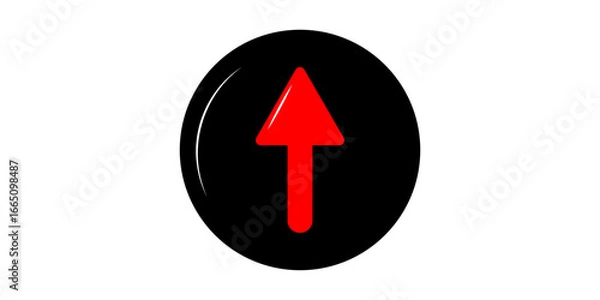 Fototapeta Upward Arrow Icon in Black Circle