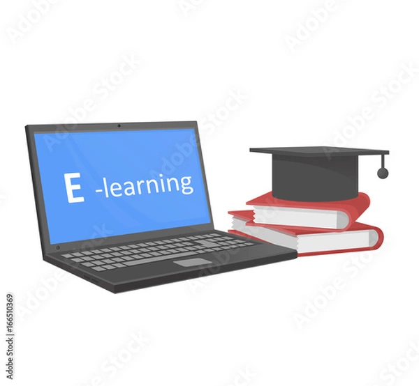 Fototapeta Vector icon computer online education