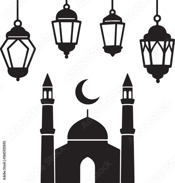 Fototapeta Islamic Mosque Vector Design for Ramadan and Eid"