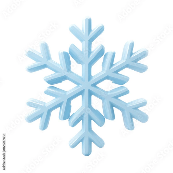 Fototapeta Light-blue, detailed snowflake graphic