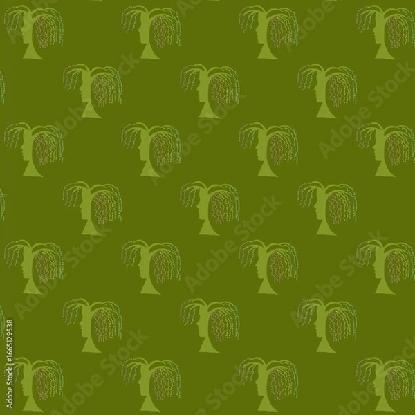 Fototapeta Emerald Nature Muse seamless pattern with apples