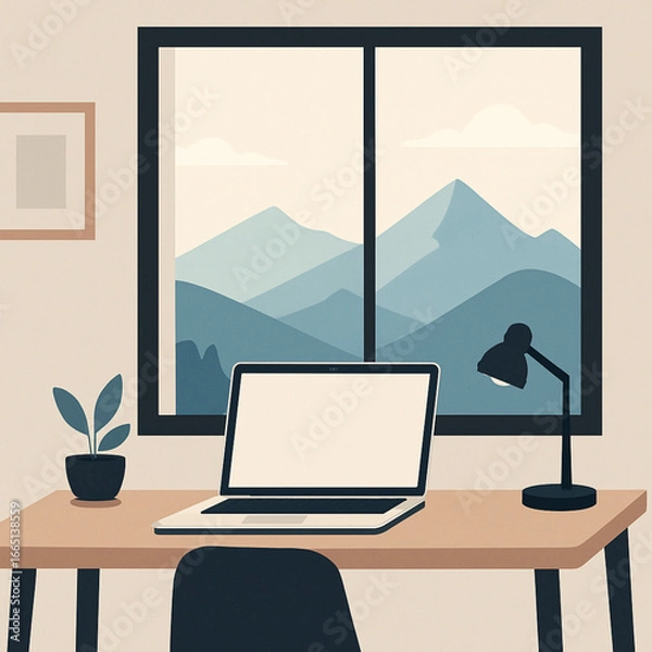 Obraz Work from home vector ilustration