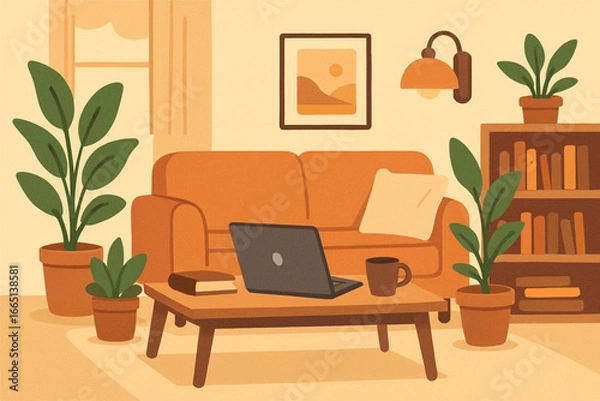 Obraz Work from home vector ilustration
