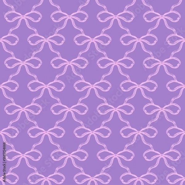Fototapeta seamless pattern with purple bow