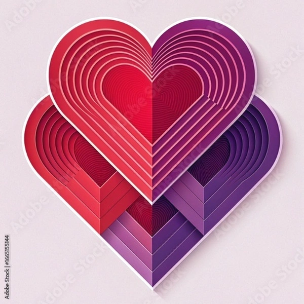 Obraz red heart on a red background