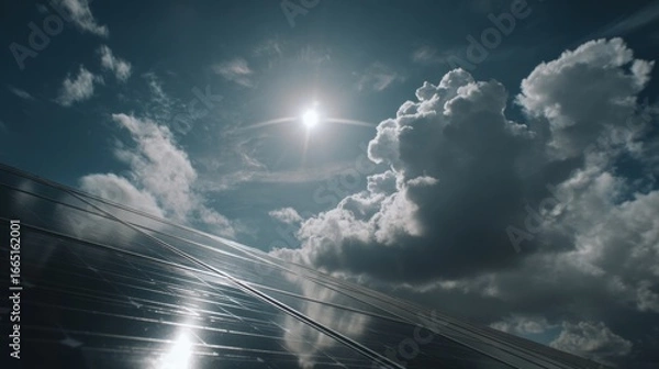 Obraz Solar panels under a cloudy sky (1)