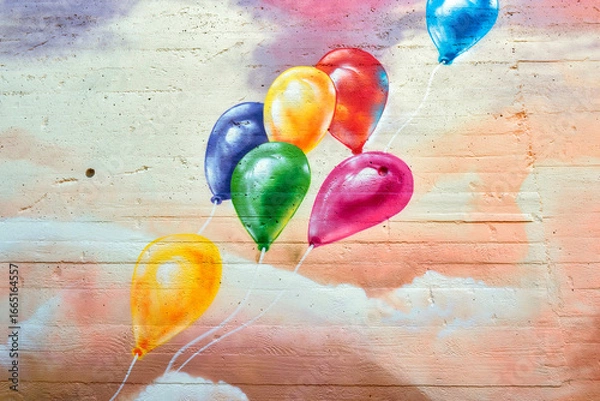 Obraz Luftballons an der Wand