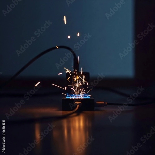 Fototapeta 과열된전자기기화재위험