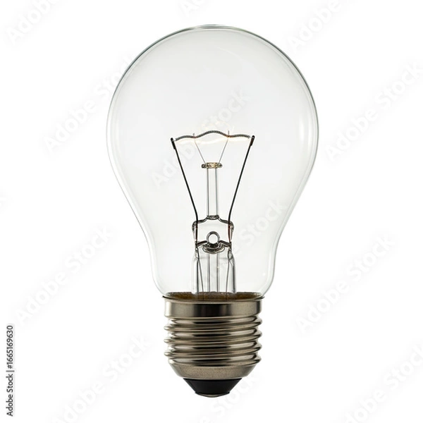 Obraz Bright Lamp Bulb Isolated On White Background