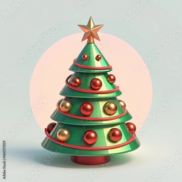 Obraz christmas tree vector illustration