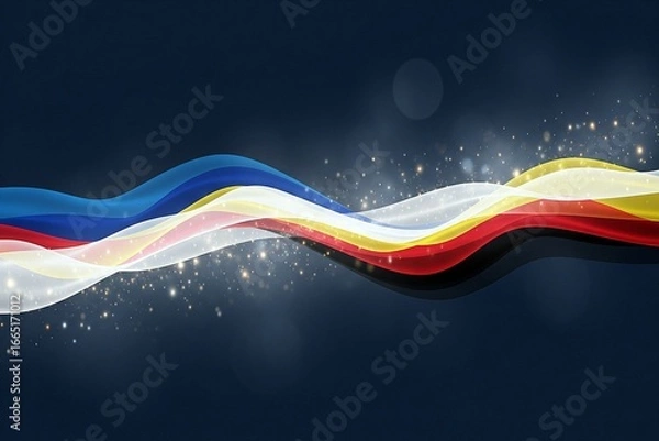 Fototapeta 한국전통오방색부드럽고신비로운조화배경