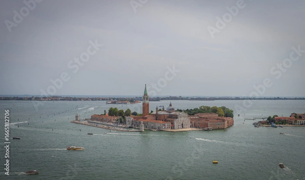 Fototapeta San Giorgio Maggiore island and Venetian lagoon panoramic view