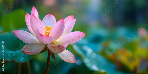 Fototapeta Detail of lotus flower on a blurred background, Concept of mindfulness