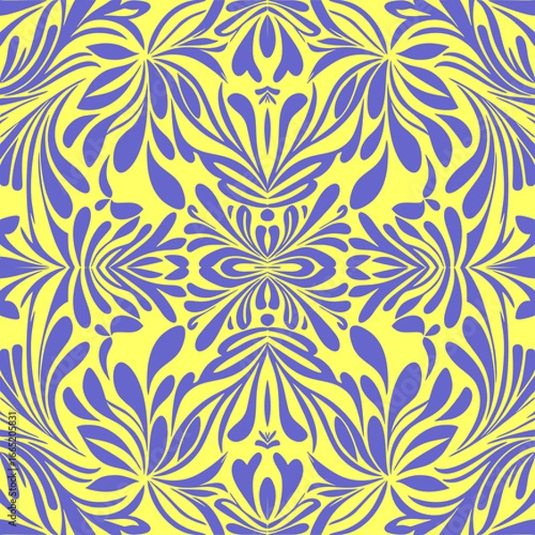 Fototapeta simple seamless abstract blue and yellow pattern, texture