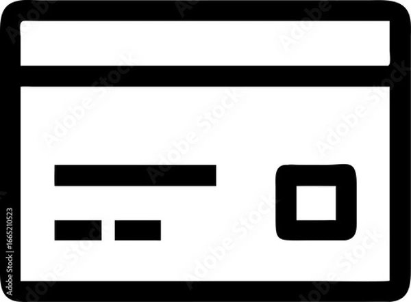 Fototapeta credit card vector icon on white or transparent background. supermarket or grocery icons items Stroke icon collections. Editable Stroke icon collection Outline icon.