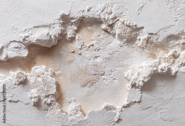 Fototapeta Textured plaster surface with varied tones of white and beige.