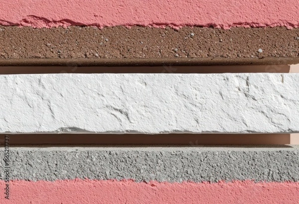 Fototapeta Multicolored decorative bricks arranged in horizontal rows.