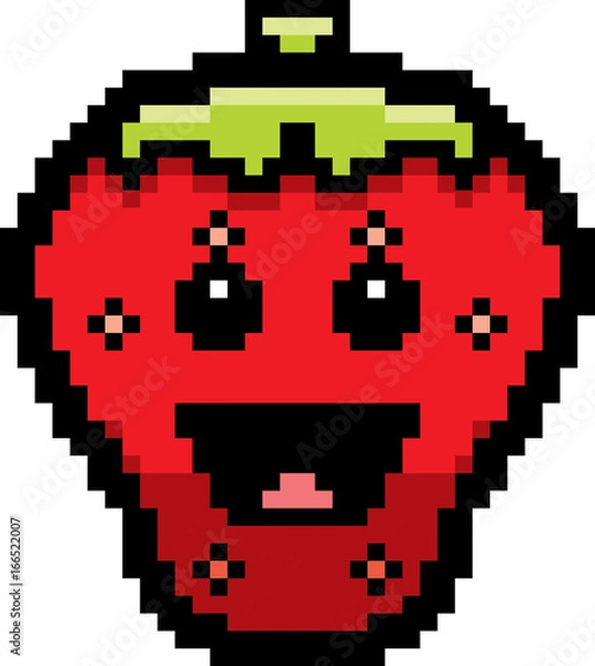 Obraz Smiling 8-Bit Cartoon Strawberry