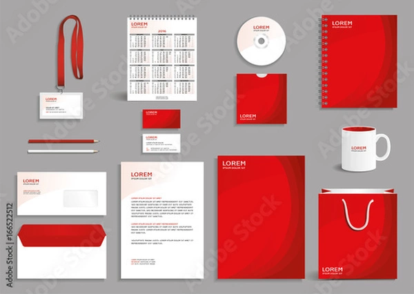 Obraz Red corporate identity design template