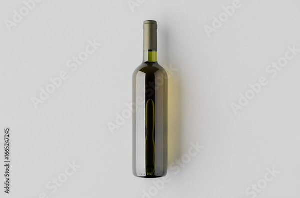 Fototapeta White wine green bottle mockup