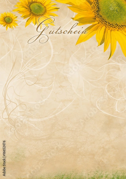 Obraz Gutschein Sonnenblume