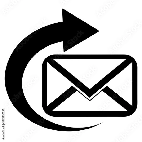 Obraz Blue vector icon of an email letter or envelope for a website's contact button