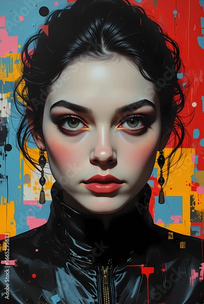 Obraz Face and paints