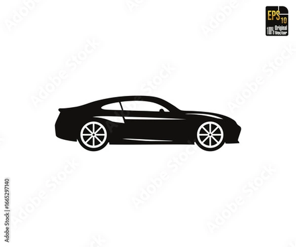 Fototapeta Modern Car Silhouette Vector Automobile Design Illustration