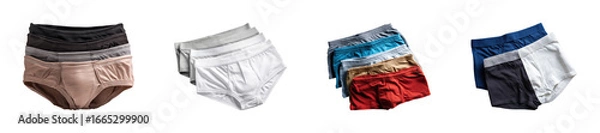 Fototapeta Men's underwear collection product minimalist style, isolated on transparent background, png set