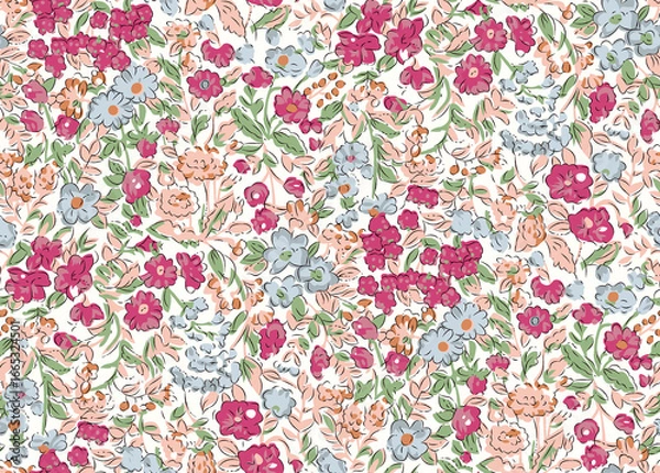 Obraz Abstract seamless pattern with plants, herbs and flowers	