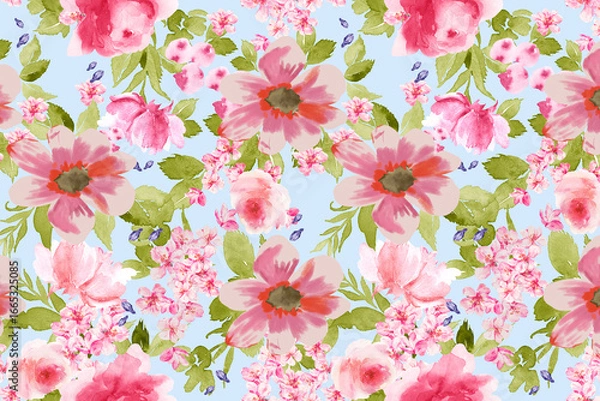 Obraz Abstract seamless pattern with plants, herbs and flowers	