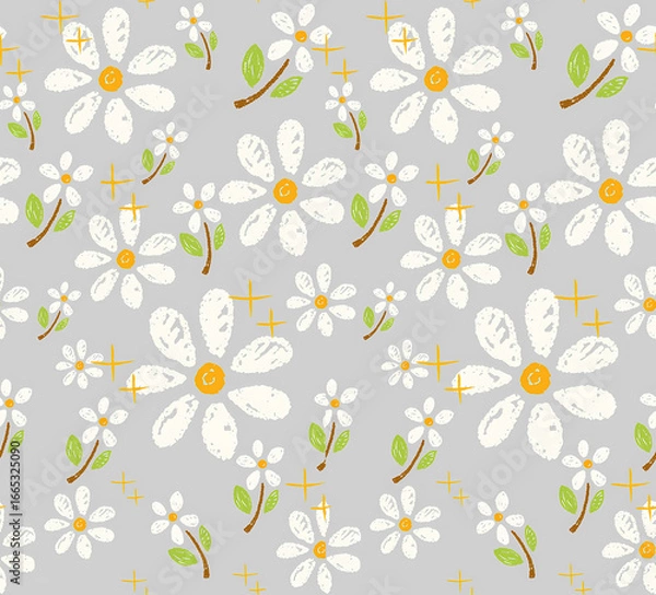 Obraz Abstract seamless pattern with plants, herbs and flowers	