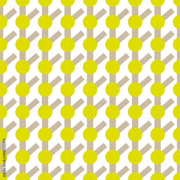 Fototapeta Seamless Geometric Pattern with Yellow Circles