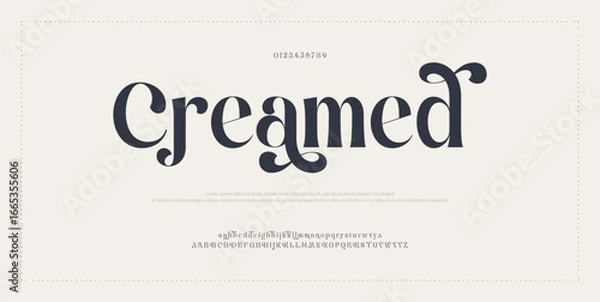 Fototapeta Creamed, Luxury alphabet letters font. Typography elegant wedding classic lettering serif fonts decorative vintage retro concept. vector illustration
