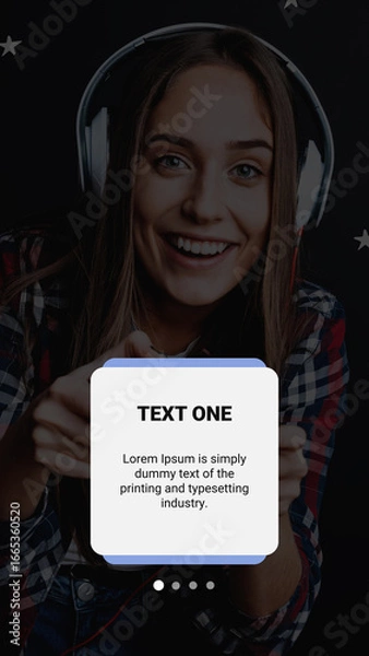 Fototapeta Slideshow Carousel With Clean Card Design And Navigation Dots