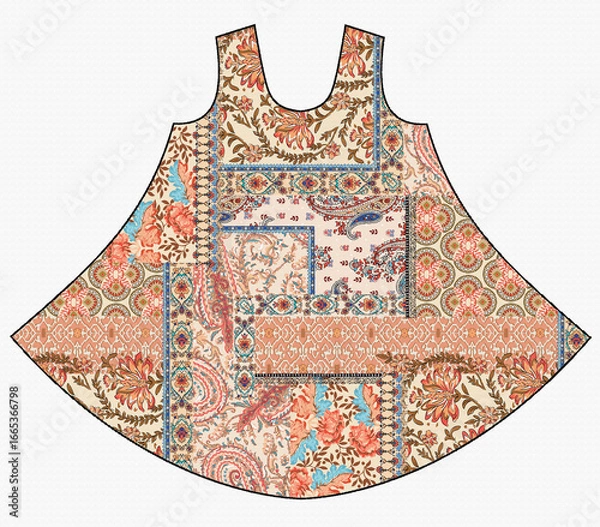 Obraz Digital design Kurti Front Side With Digital Background