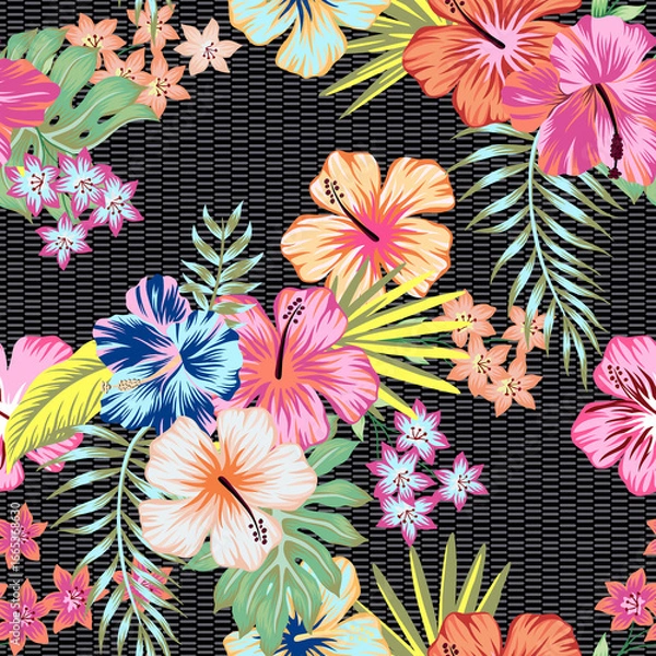 Obraz Colorful seamless floral digital design