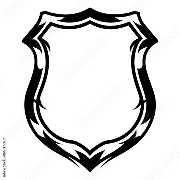 Obraz Decorative heraldic shield emblem with a stylized ornate border and blank space