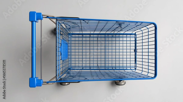 Obraz Shopping cart top view