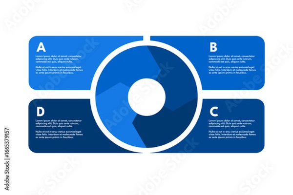 Obraz Four element diagram, infographic template
